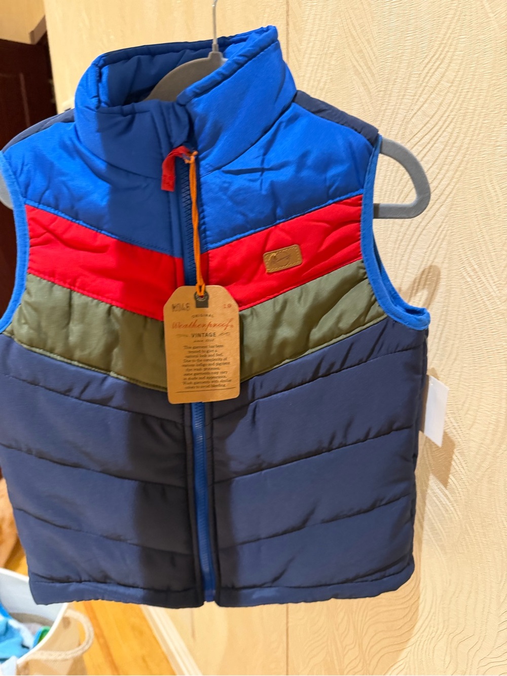 Nordstrom Kids Colorblock Puffer Vest in Blue, Red, Olive